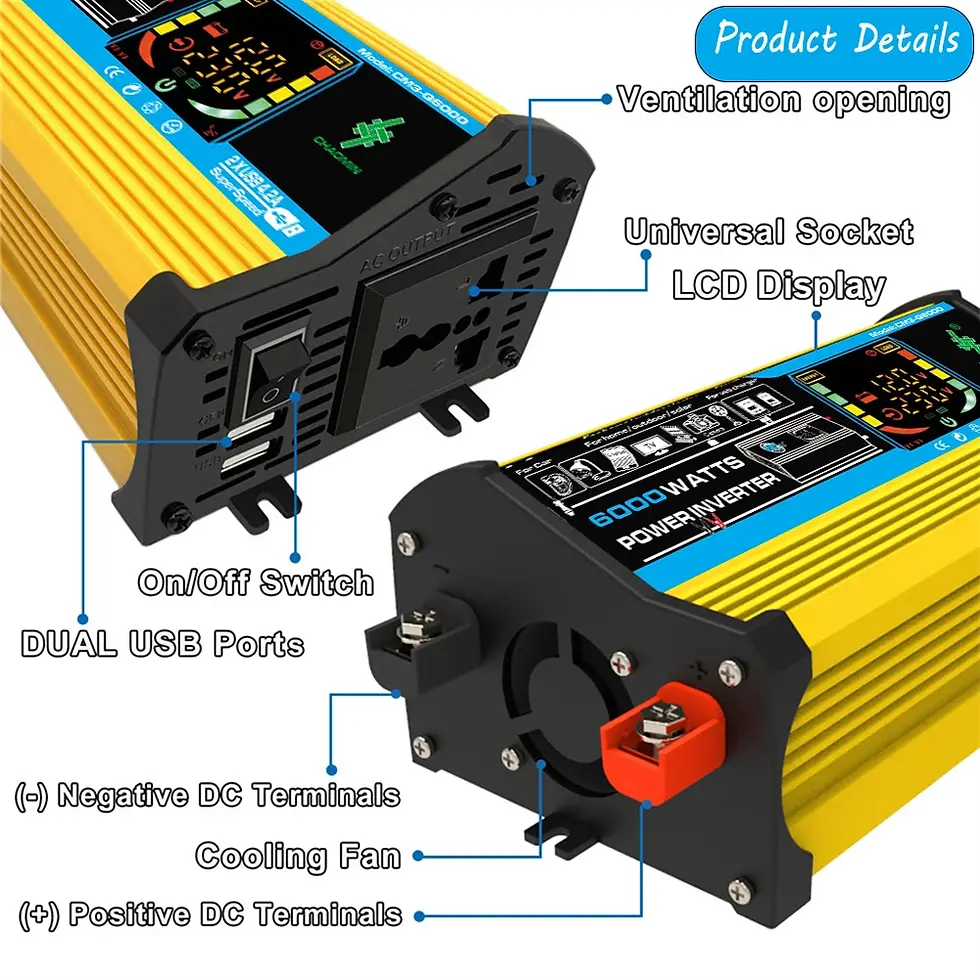 Thumbnail: 6000W 3000W Car Inverter Modified Sine Wave Voltage Transformer Power Converter