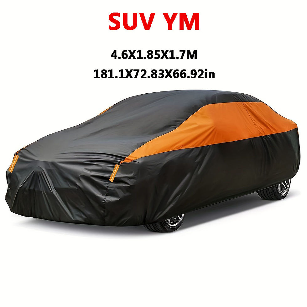 Thumbnail: Universal Black+Orange Car Covers Outdoor Waterproof Sun Rain Snow Protection UV