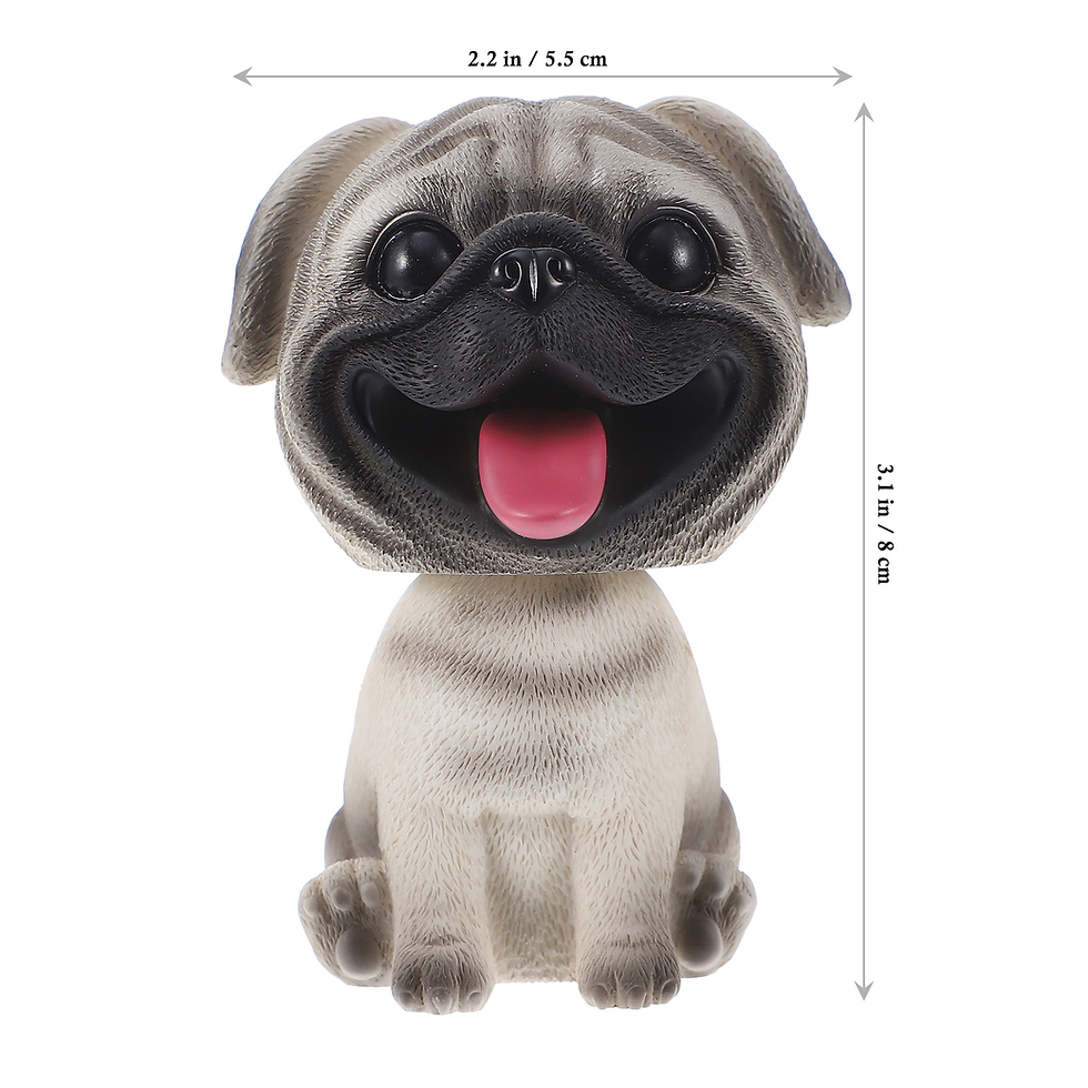 Thumbnail: Car Shaking Head Toy Cake Ornament Pug Figurines Mini Kids Cars Toy Dog Ornament