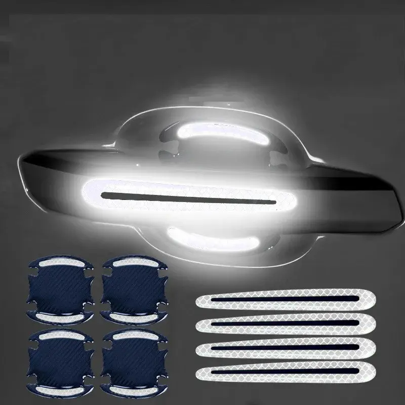 Thumbnail: 8PCS Car Door Bowl Handle Protector Safety Warning Anti-collision Anti-scratch R