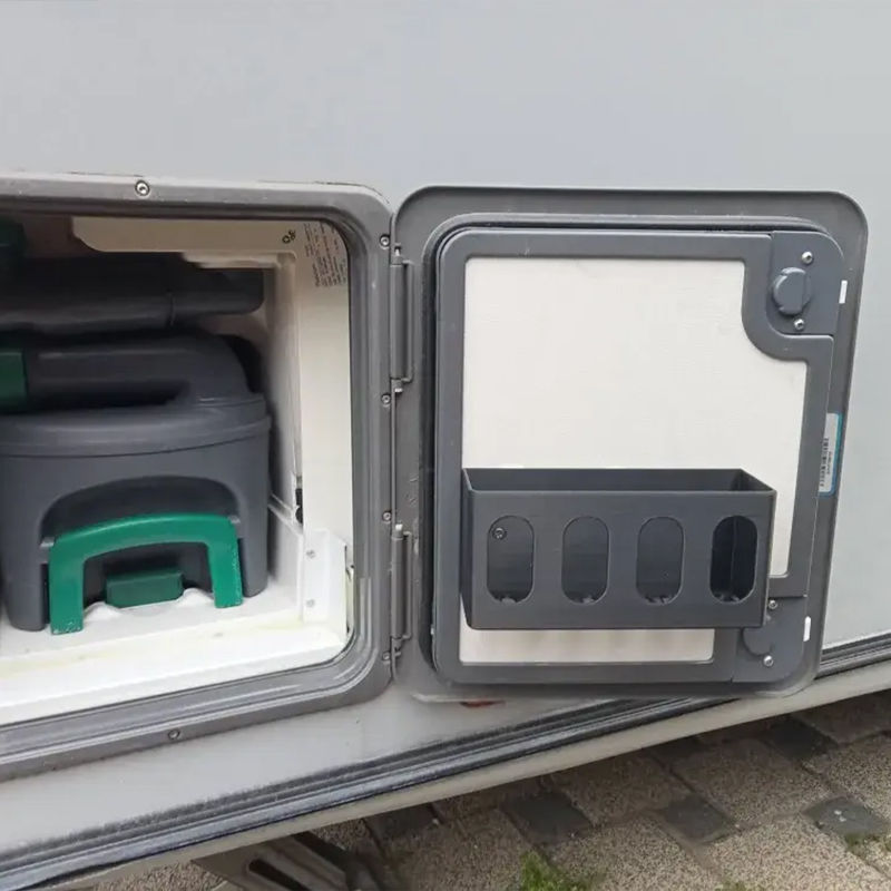RV Door Storage Box ABS Shelf Black Suitable For Thetford Toilet Seat Organizer