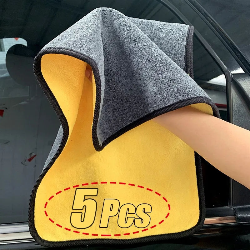 1/3/5Pcs Microfiber Cleaning Towel Car Cleaning Cloths Professional Detailing Ca