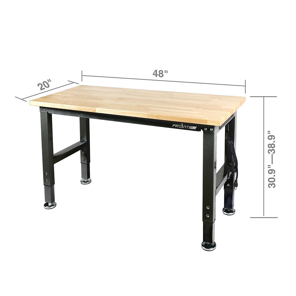Thumbnail: 48-Inch Heavy-Duty Workbench with Adjustable Height, Wood Worktop, Steel Frame
