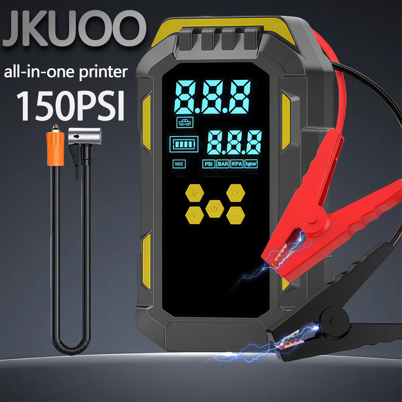 Heavy-Duty Car Jump Starter with 150PSI Air Compressor - Overload-Protected Emer