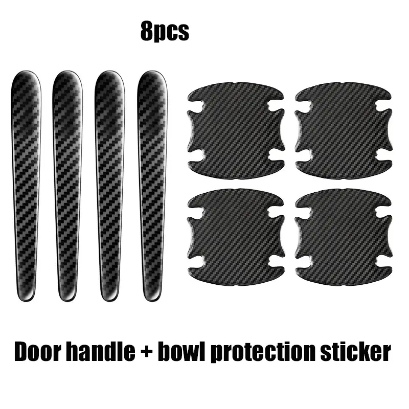 Thumbnail: Car Door Handle Bowl Protector Scratch Protection Stickers Carbon Fiber Rubber R