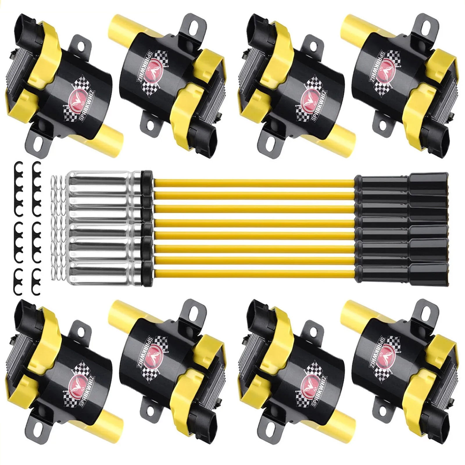 Set of 8 UF262 D585 Ignition Coils and Spark Plug Wire for Chevrolet GMC Ca..