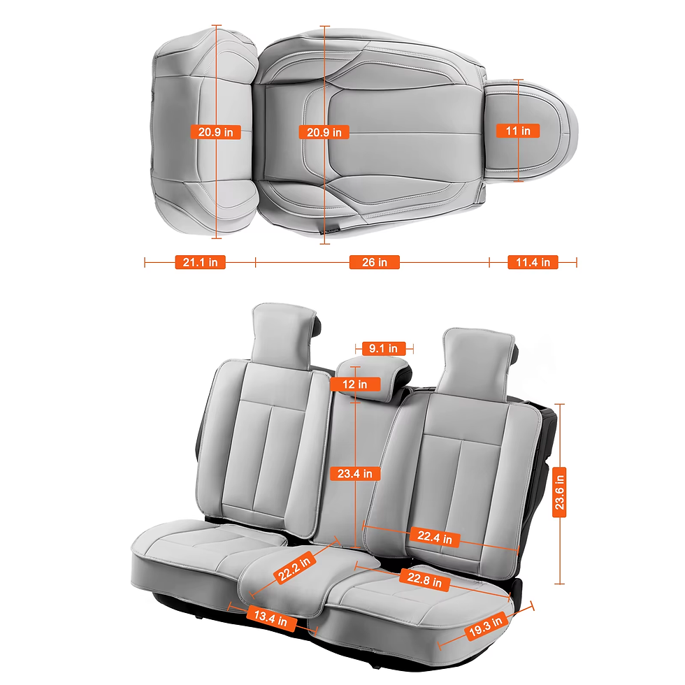 Thumbnail: VEVOR Seat Covers, Universal Car Seat Covers Full Set Seats Detachable Headrest 