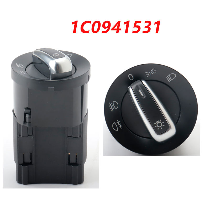 Thumbnail: 1pcs Headlight Control Switch Fog Light Knob 1C0941531A 1C0941531 for VW Bora Go