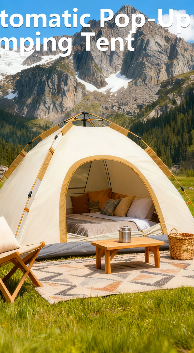 1 Outdoor Camping Tent for Overnight Stay, Fully Automatic, Quick Setup, No Asse