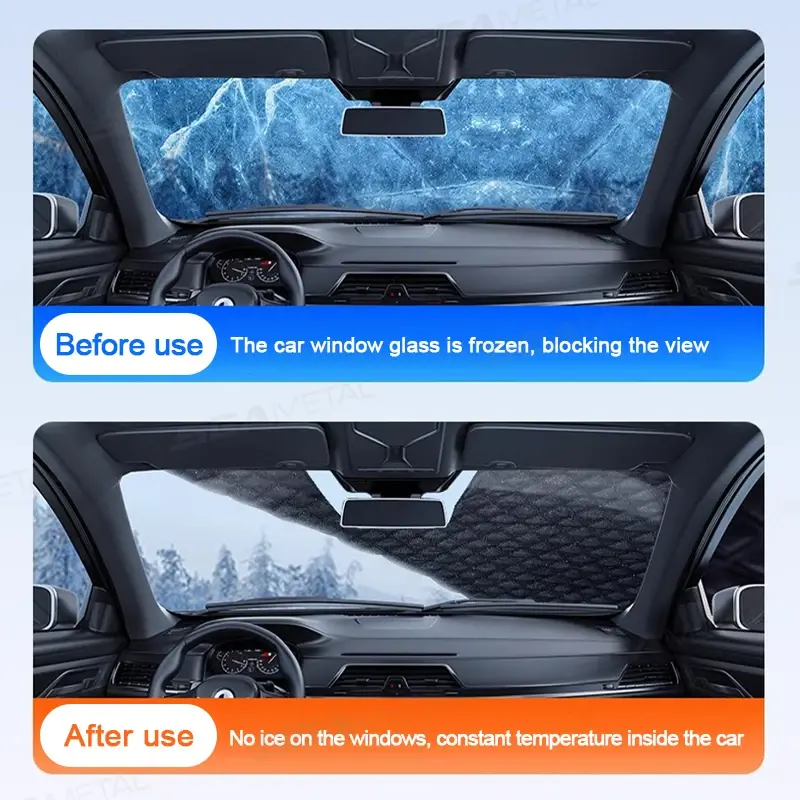 Thumbnail: SEAMETAL Car Windshield Snow Shield Snowproof Magnetic Front Window Snow Cover U