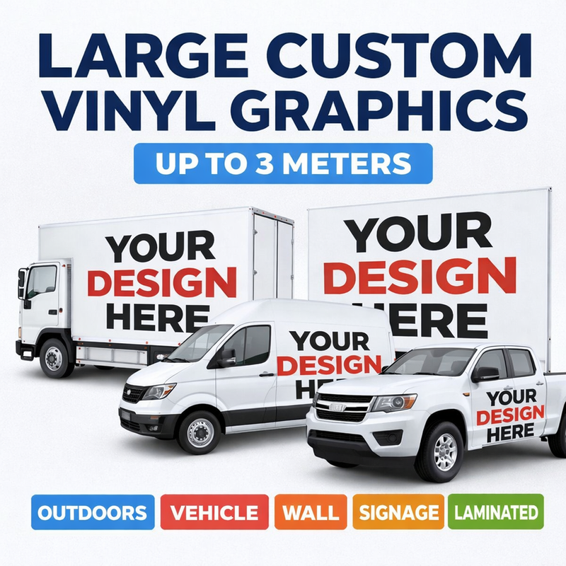Custom Large Outdoor PVC Vinyl Sticker Up to 3M | Business Logo Vehicle Graphics