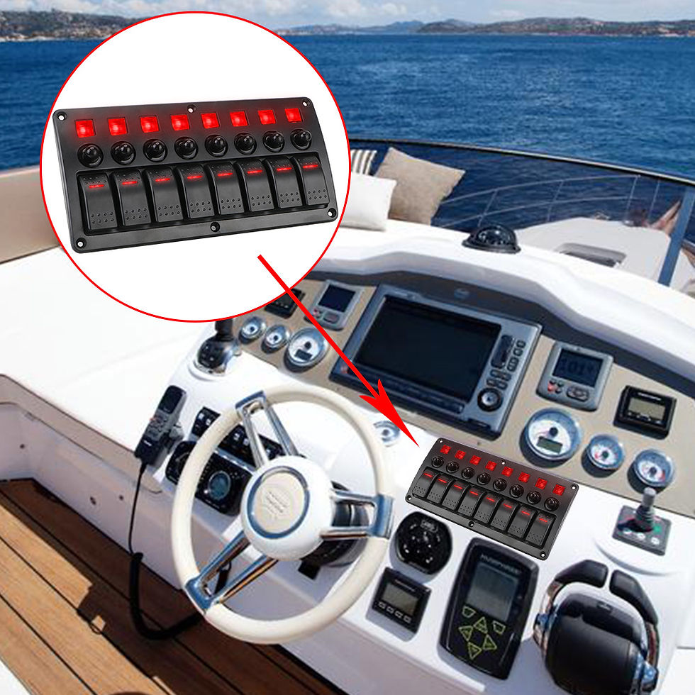 Thumbnail: 24V 12V Switch Panel 8 Buttons Car Lights Toggle Breaker Fuse Case Indicator Car