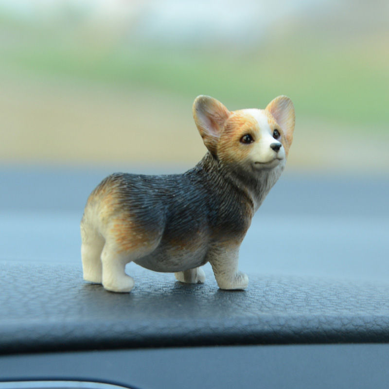 Thumbnail: Car Dashboard Dog Toys Accessories Decorate Exquisite Mini Corgi Resin Doll Orna