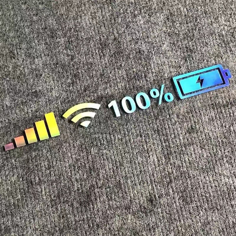 Thumbnail: 100% Wifi Battery Level Signal Car Vinyl Reflective Stickers Decals Decor White/