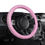 Thumbnail: Pink Crystal, Universal Fit Steering Wheel Cover, PU Leather