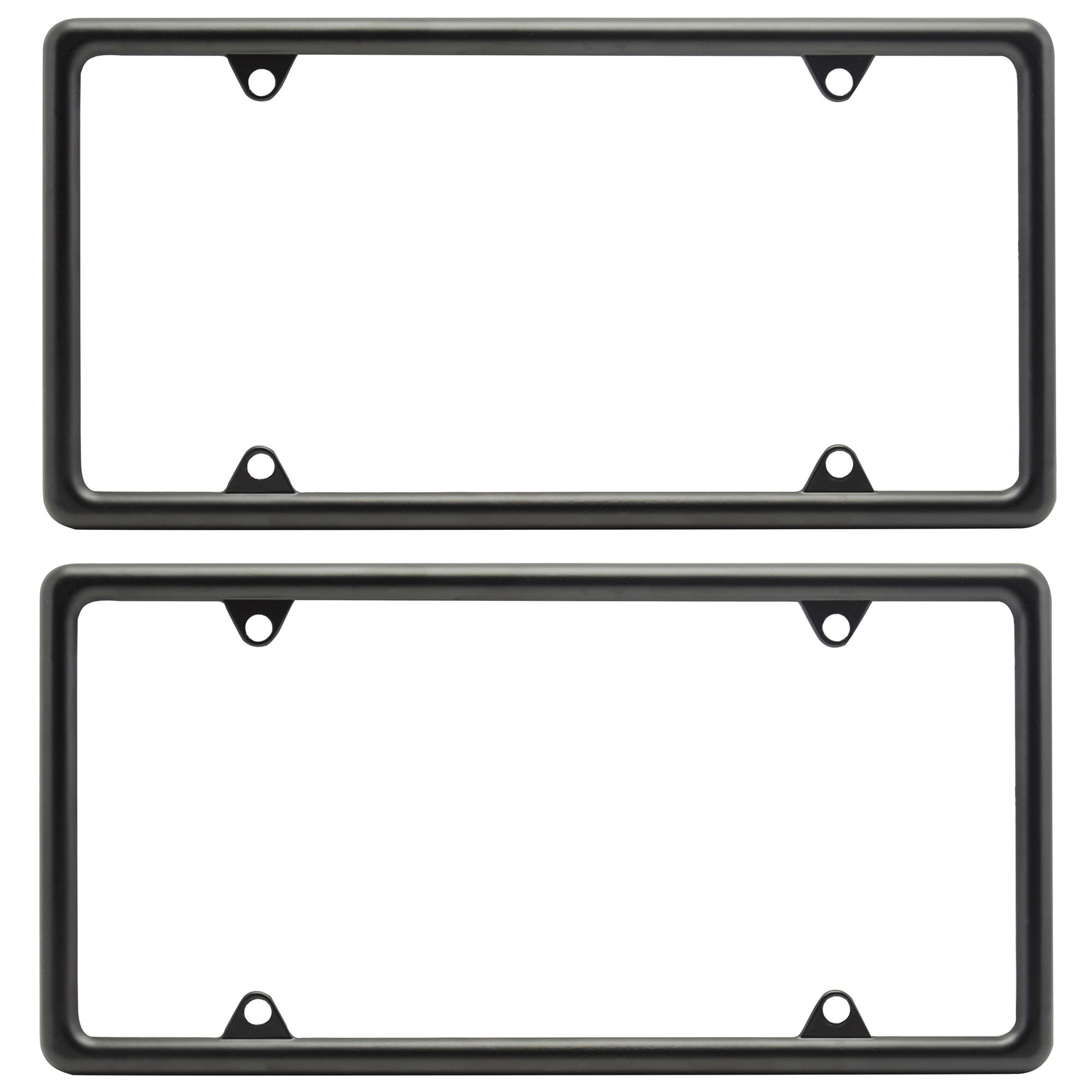 Auto Drive Universal Metal License Plate Frame, Black, Pack of 2