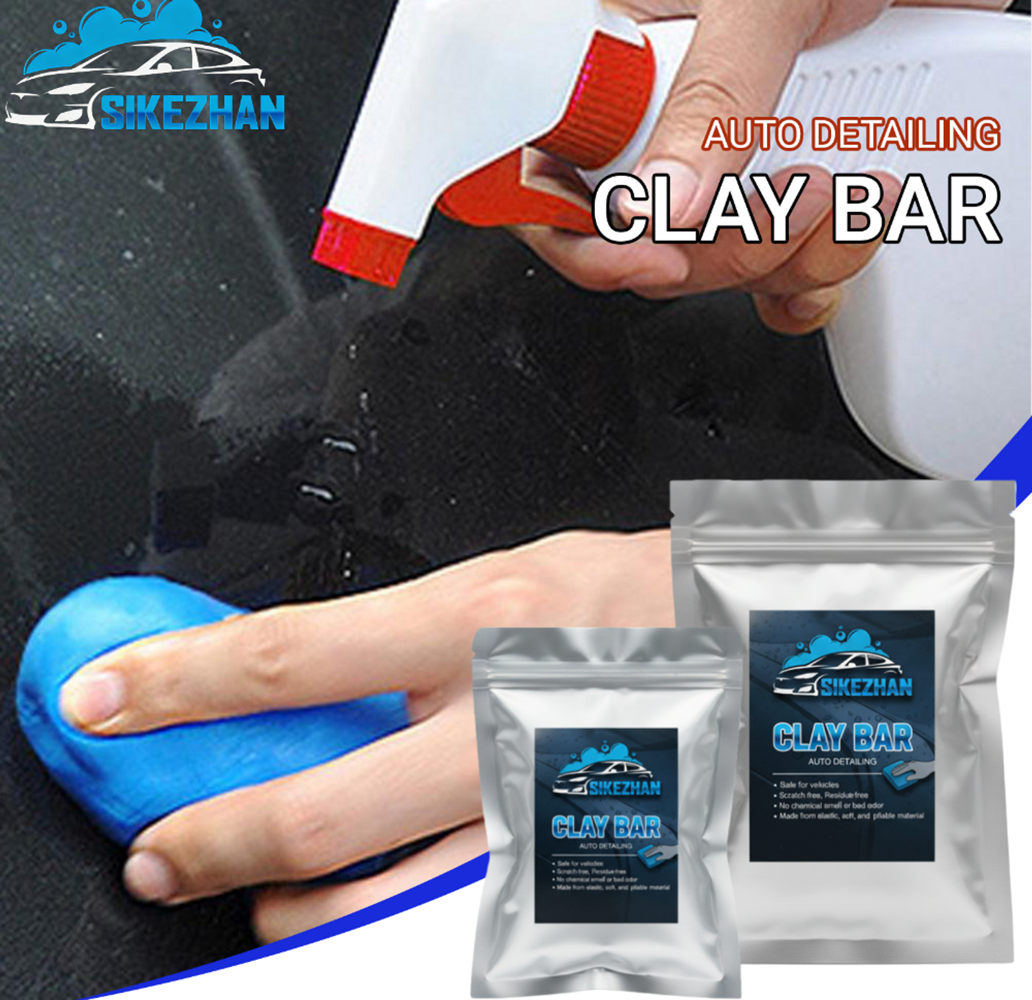 Auto Detailing Clay Bar for Paint Decontamination. Easily Removes Tree Sap, Bugs