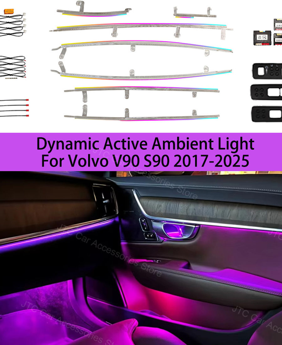 Dynamic Active Ambient Light For Volvo V90 S90 2017-2025 LHD Atmosphere environt
