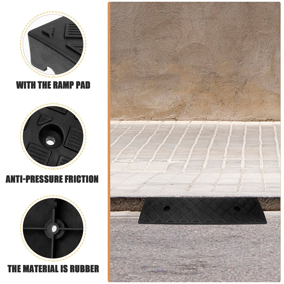 Thumbnail: Plastic Curb Ramps Threshold Ramp Slope Ramp for Driveway Car Motorcycle Lo..
