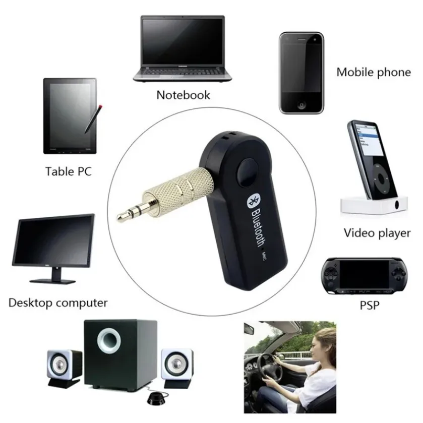 Thumbnail: Wireless Car Bluetooth Receiver Adapter P2 Music Call Sound 3.5mm Audio Bluetoot