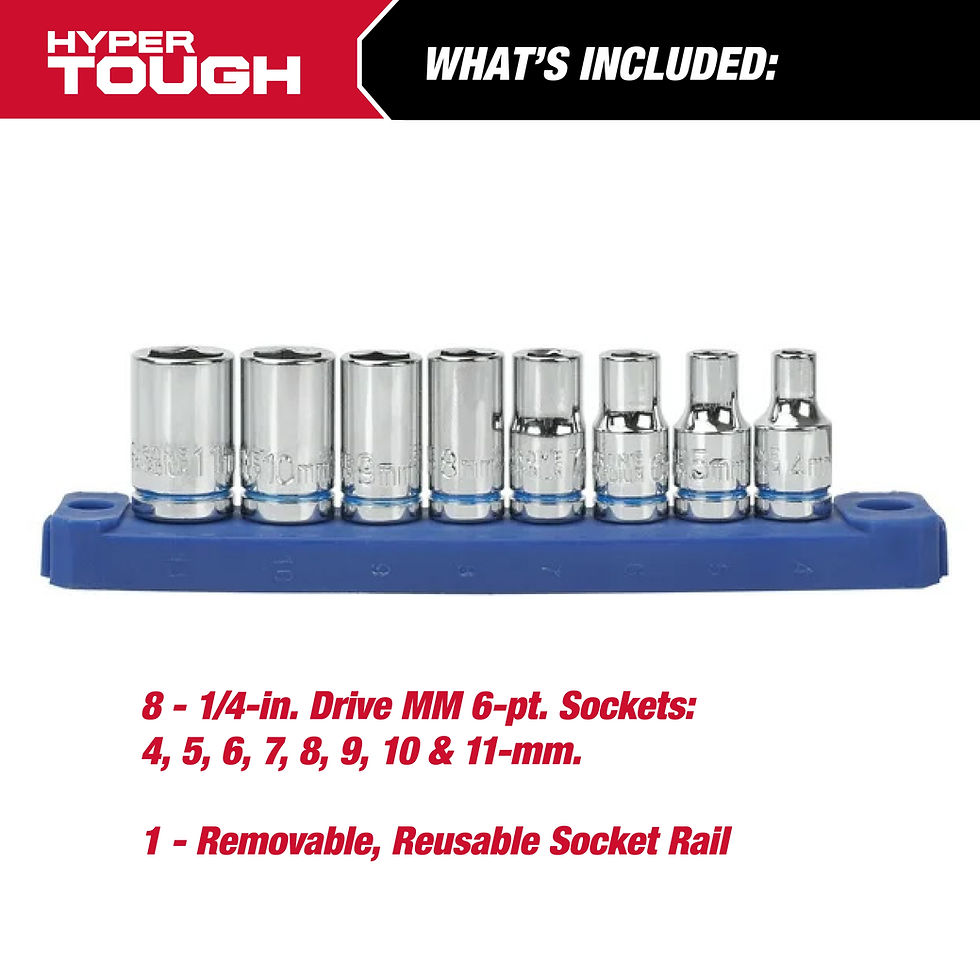 Thumbnail: Hyper Tough 19 Piece 1/4 inch Drive Ratchet and Socket Set, 43232