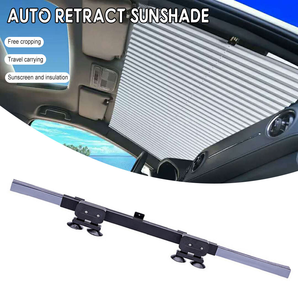 Car Front/Rear Window Sunshades Retractable Windshield Curtains for Sun Visor Ca