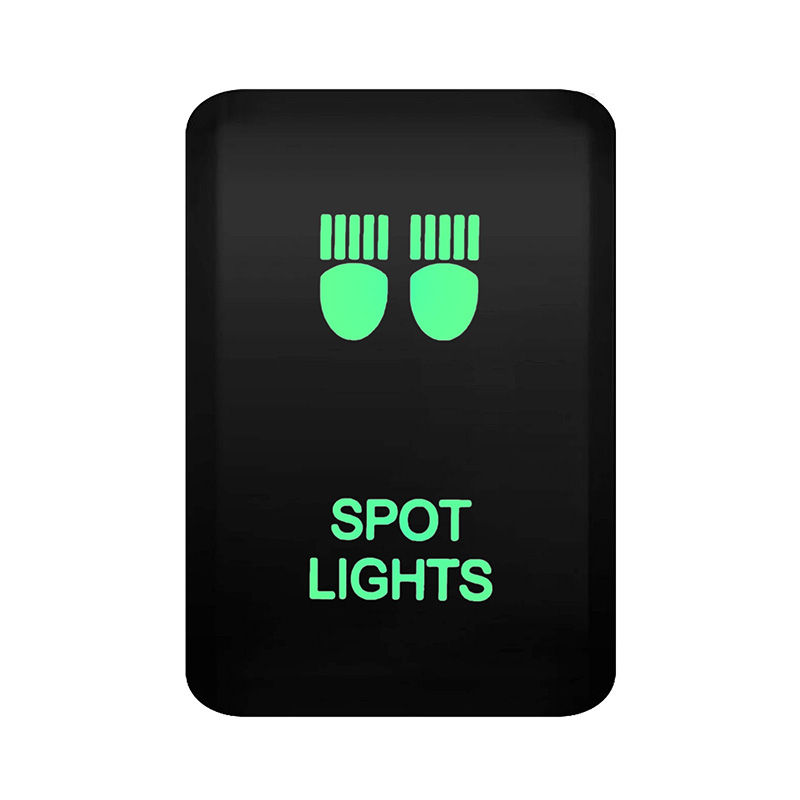 Thumbnail: 1 Pc 3A 12V Dual Green Led Illuminated Push Switch for Toyota Landcruiser RVA4 H