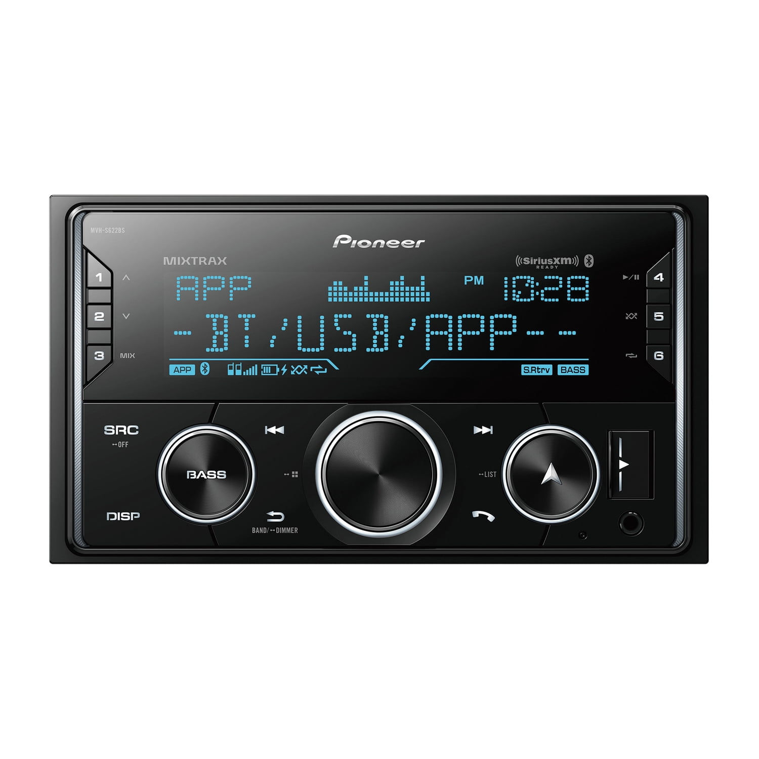 Pioneer Car In-Dash Unit, Double-DIN, LCD with Smart Sync, Bluetooth, and S..