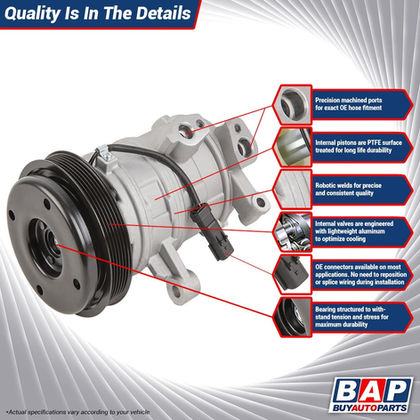 Thumbnail: AC Compressor & A/C Clutch For Dodge Caliber Jeep Patriot Compass 2007 2008..