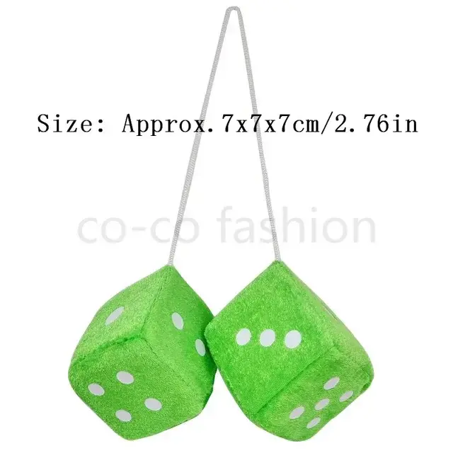 Thumbnail: NEW Car Styling Pendant Hanging Ornament Dice Velvet/Plush New Year Gifts Car Re