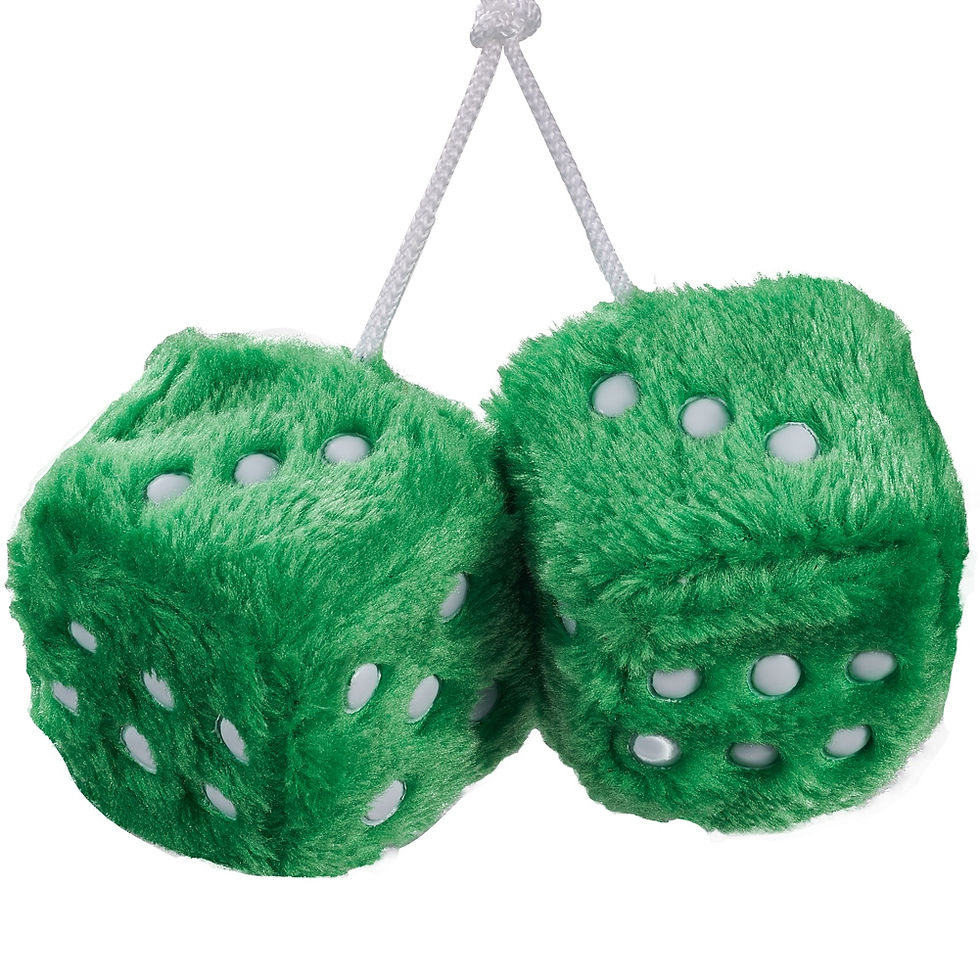 Thumbnail: Fuzzy Plush Dice with Dots Retro Square Plush Hanging Mirror Fuzzy Dices for Pin