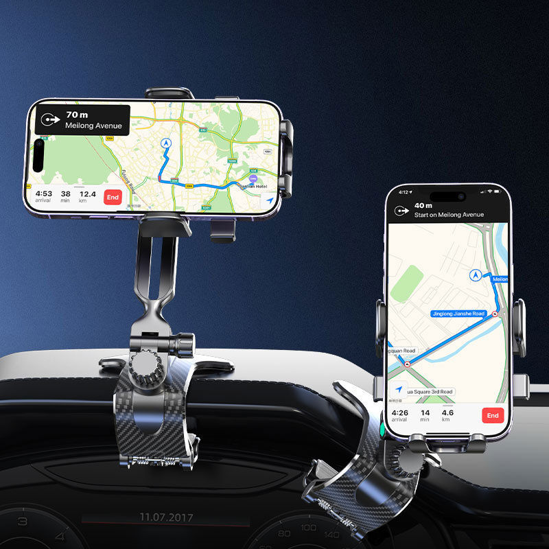 New Car Dashboard Phone Holder Gravity Crocodile Clip Automatic Locking Mirror P
