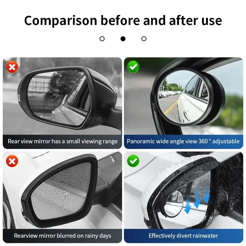 Thumbnail: SEAMETAL 2 in 1 Car Rain Shield with Blind Spot Mirror Rear View Mirror Rainproo