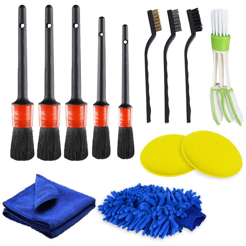 Thumbnail: Car Detailing Brush Set Car Cleaning Brushes Sponges Towels for Car Air Vents Ri