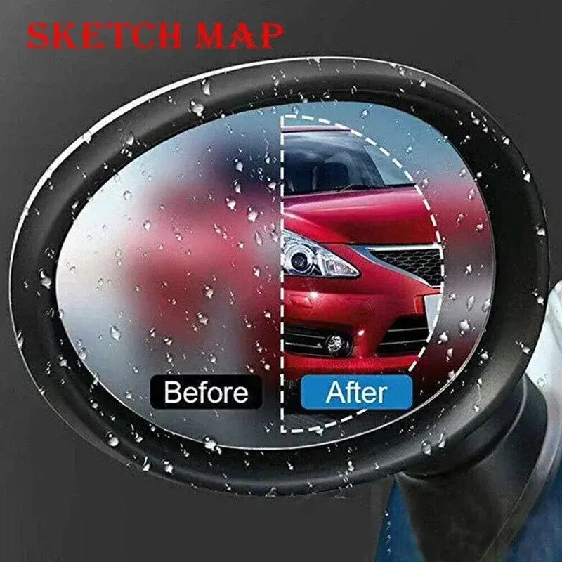Thumbnail: 2PCS Car Sticker Rainproof Film For Car Rearview Mirror Car Rearview Mirror Rain