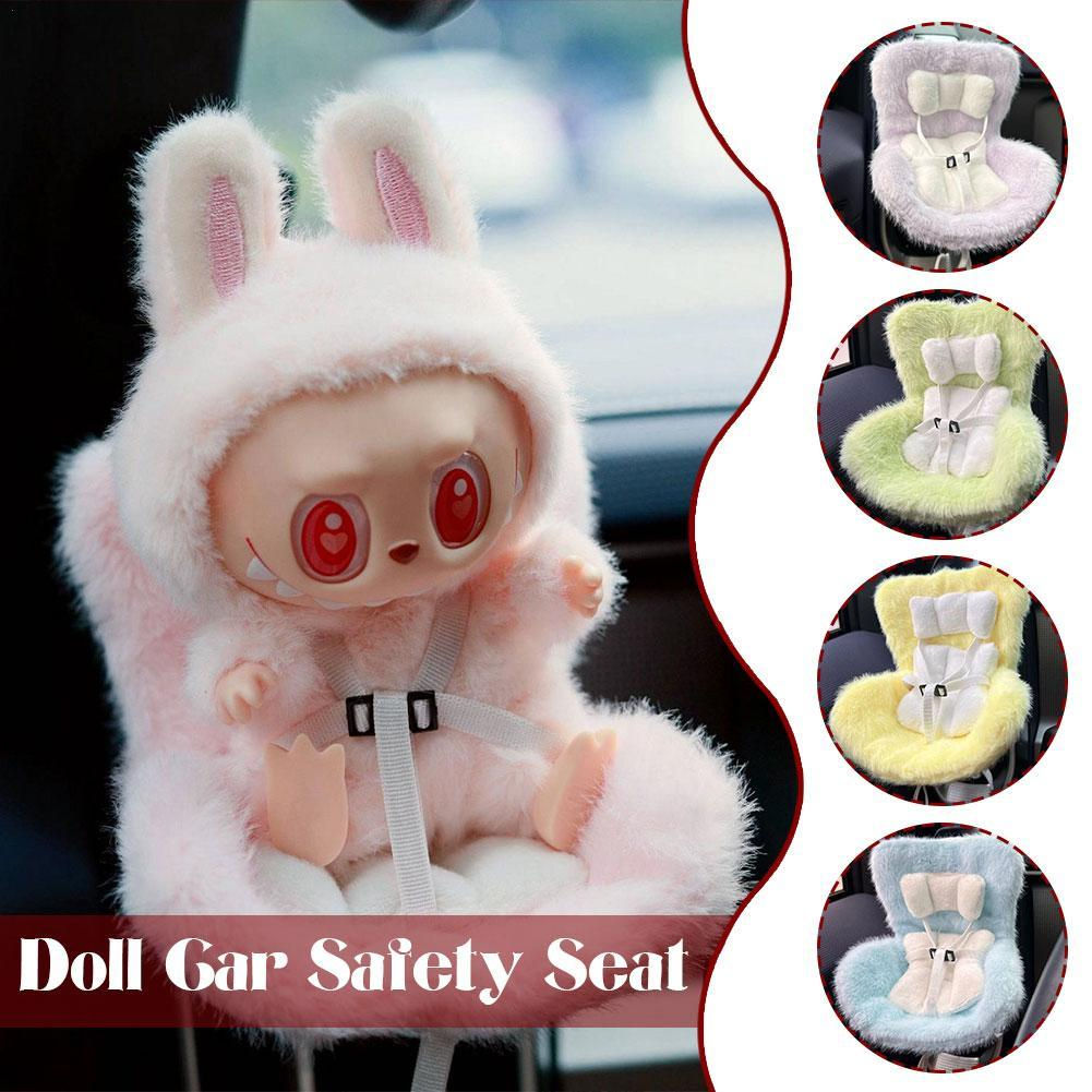 Cute Doll Car Safety Seat Car Air Outlet Decoration for 17cm labubu Car Interior