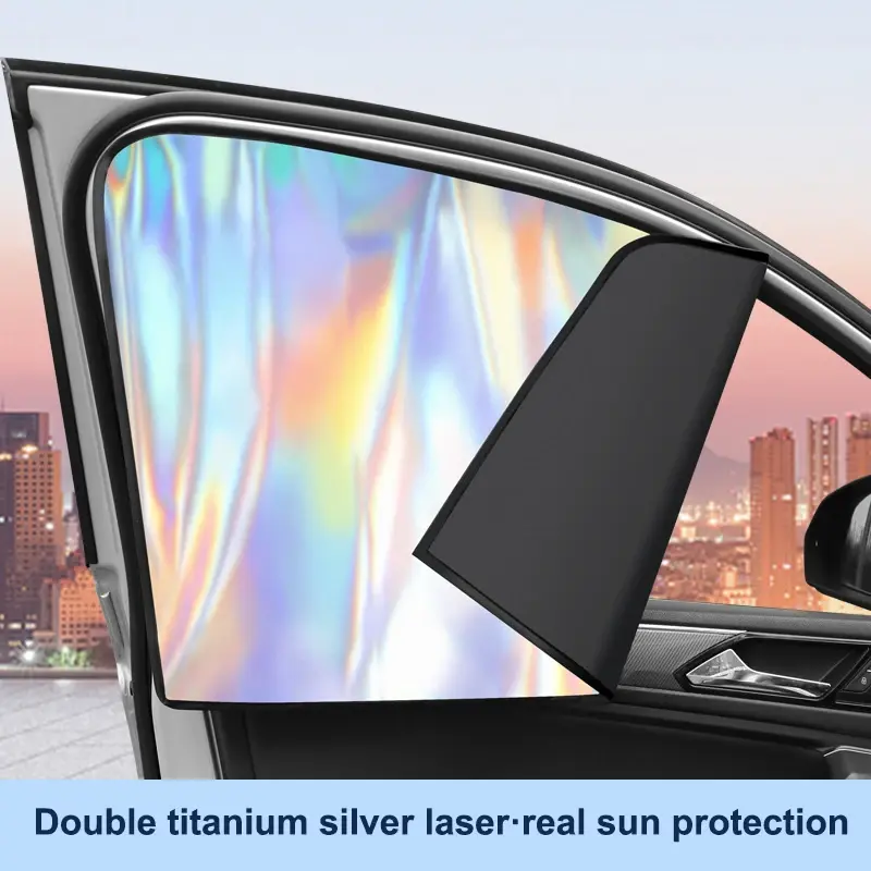 Car Side Window Sunscreen Curtains - Reflective UV Magnetic Shades for Summer Pr