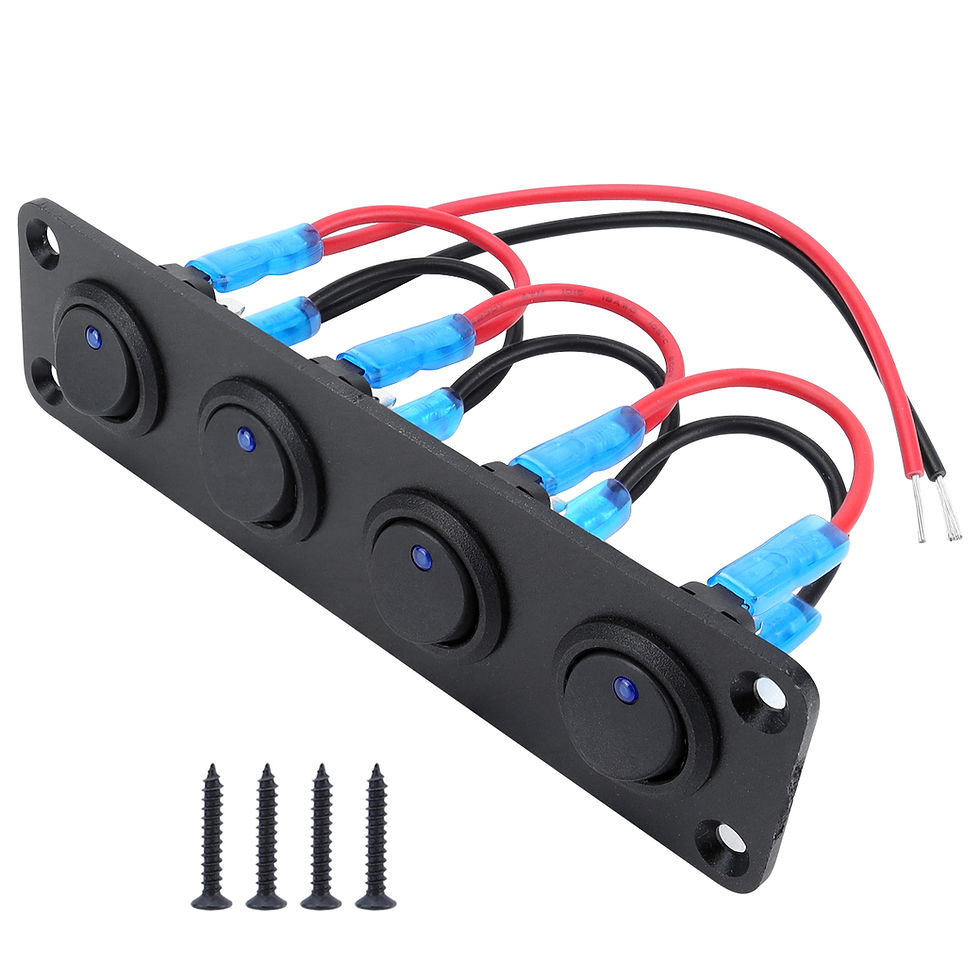 Thumbnail: 20A blue circular joystick switch panel with 3-pin aluminum waterproof 12V, suit