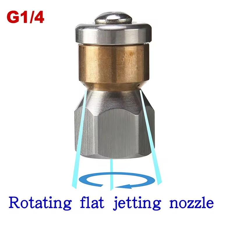 Thumbnail: 1/8 1/4 3/8 High Pressure Sewer Jetter Pressure Drain Jetter Hose Nozzle for Toi