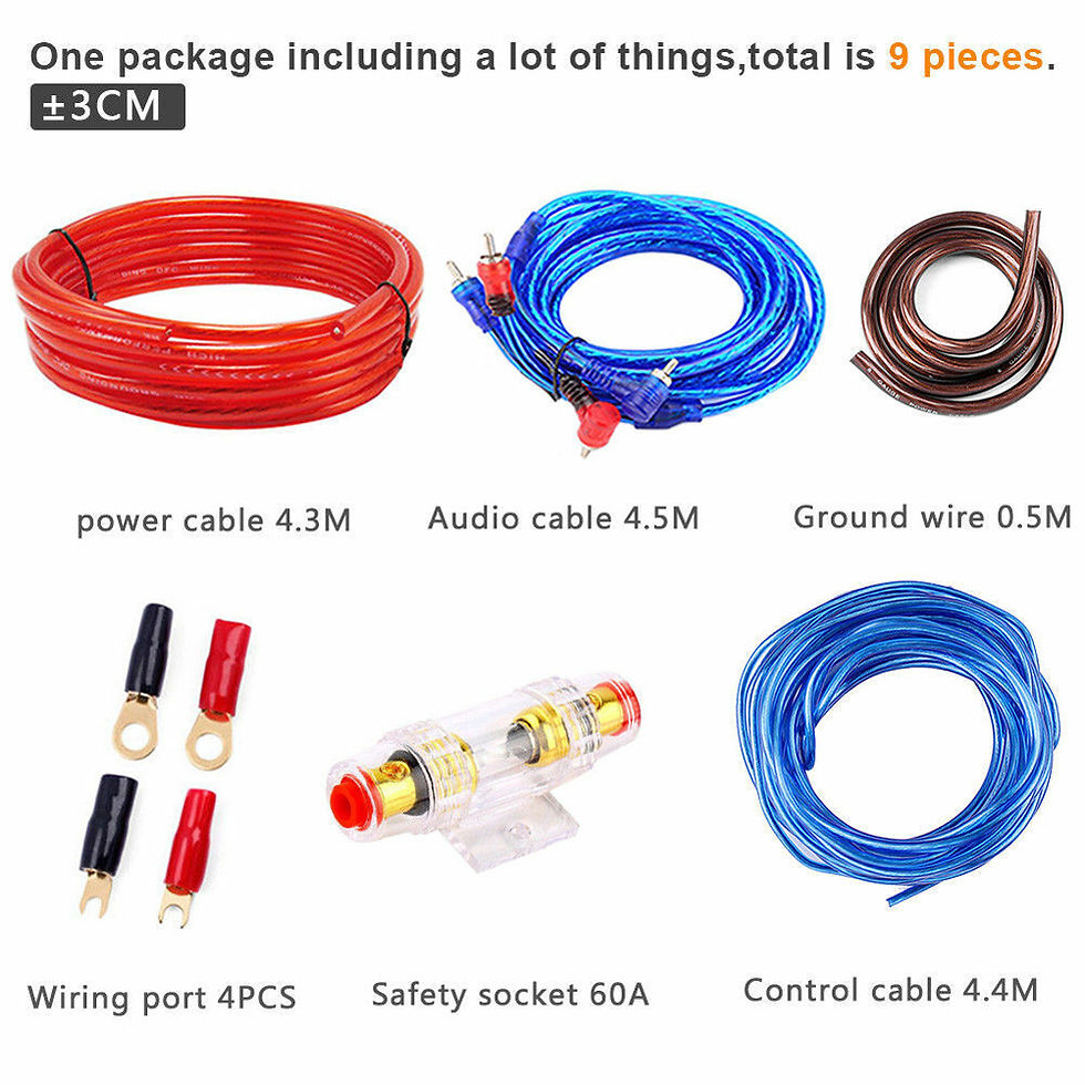 Thumbnail: 1500W Audio Speakers Wiring Kit 8GA Car Power Amplifier Wiring Kit 60 AMP Fuse H