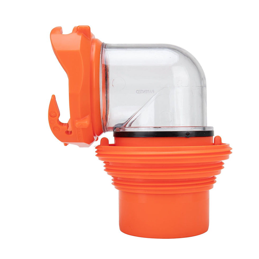 Thumbnail: Camco Rhino Clear RV Sewer Hose Elbow with 4-in-1 Adapter - Orange (39736)
