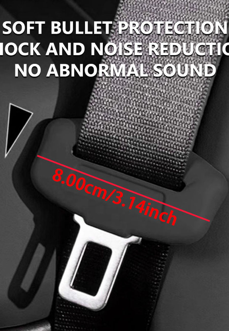 Thumbnail: 2Pcs Seat Belt Buckle Protector Full-Wrapped Rubber Seat Belt Protection Cover B