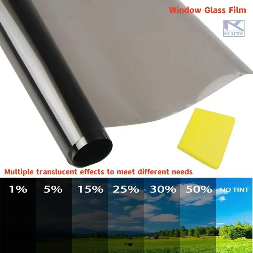 3Mx50CM VLT Black Car Window Foils Tinting Film Home Window Glass Solar UV Prote