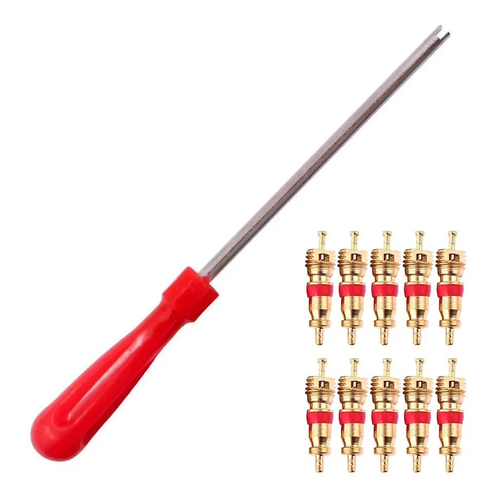 Thumbnail: Tire Valve Core Removal Tools Wrench Plastic Handle Iron Plated Wrench Core Tire