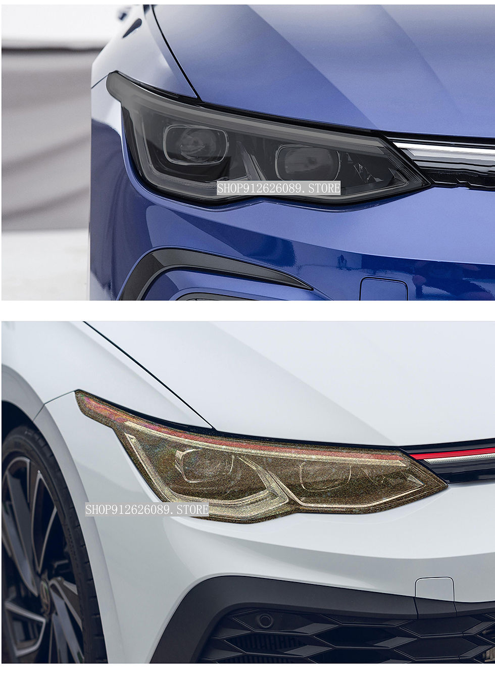 Thumbnail: 2 Pcs Car Headlight Protective Film Smoked Black Tint Wrap Vinyl Transparent TPU
