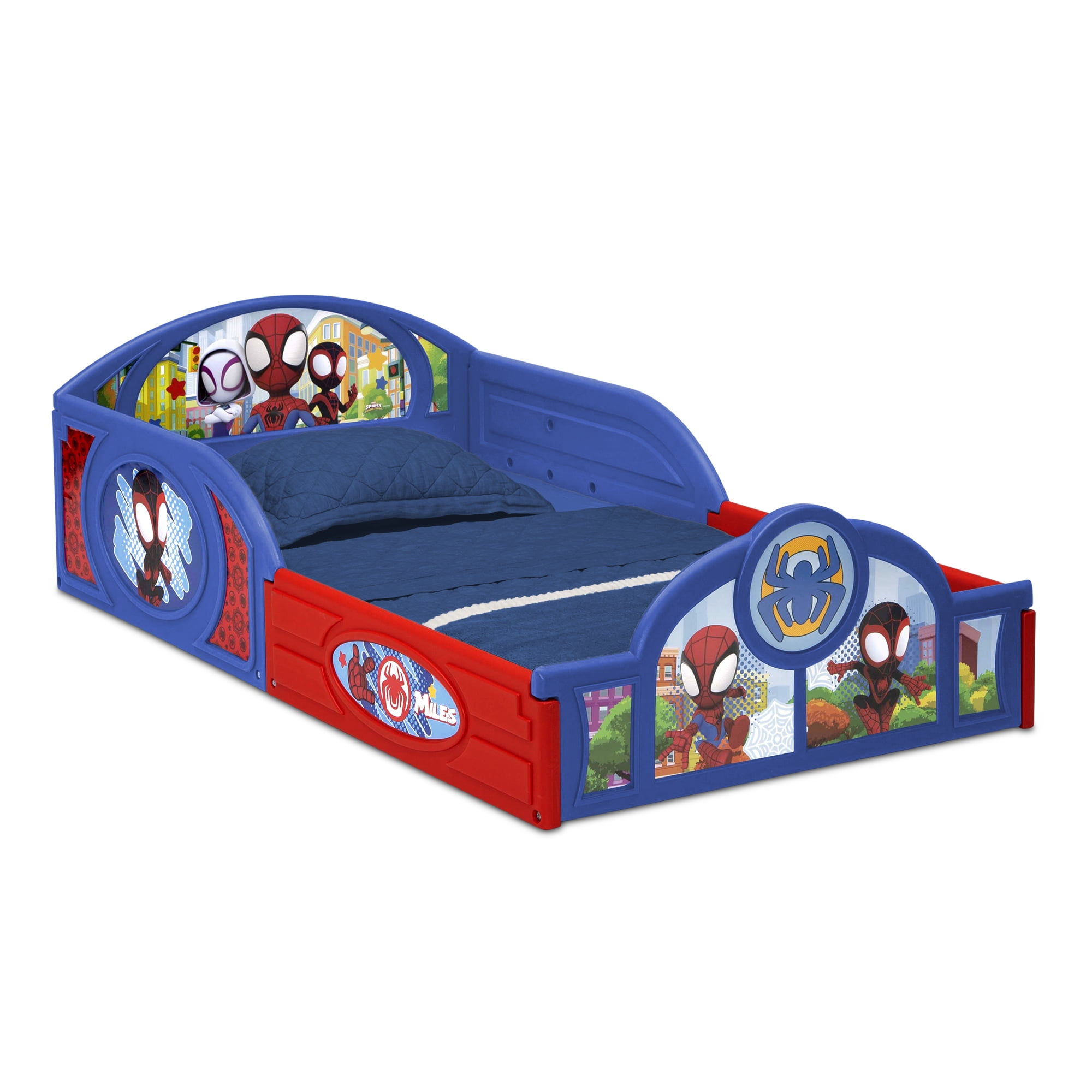 Marvel Spidey and His Amazing Friends Sleep and Play Toddler Bed with Built..