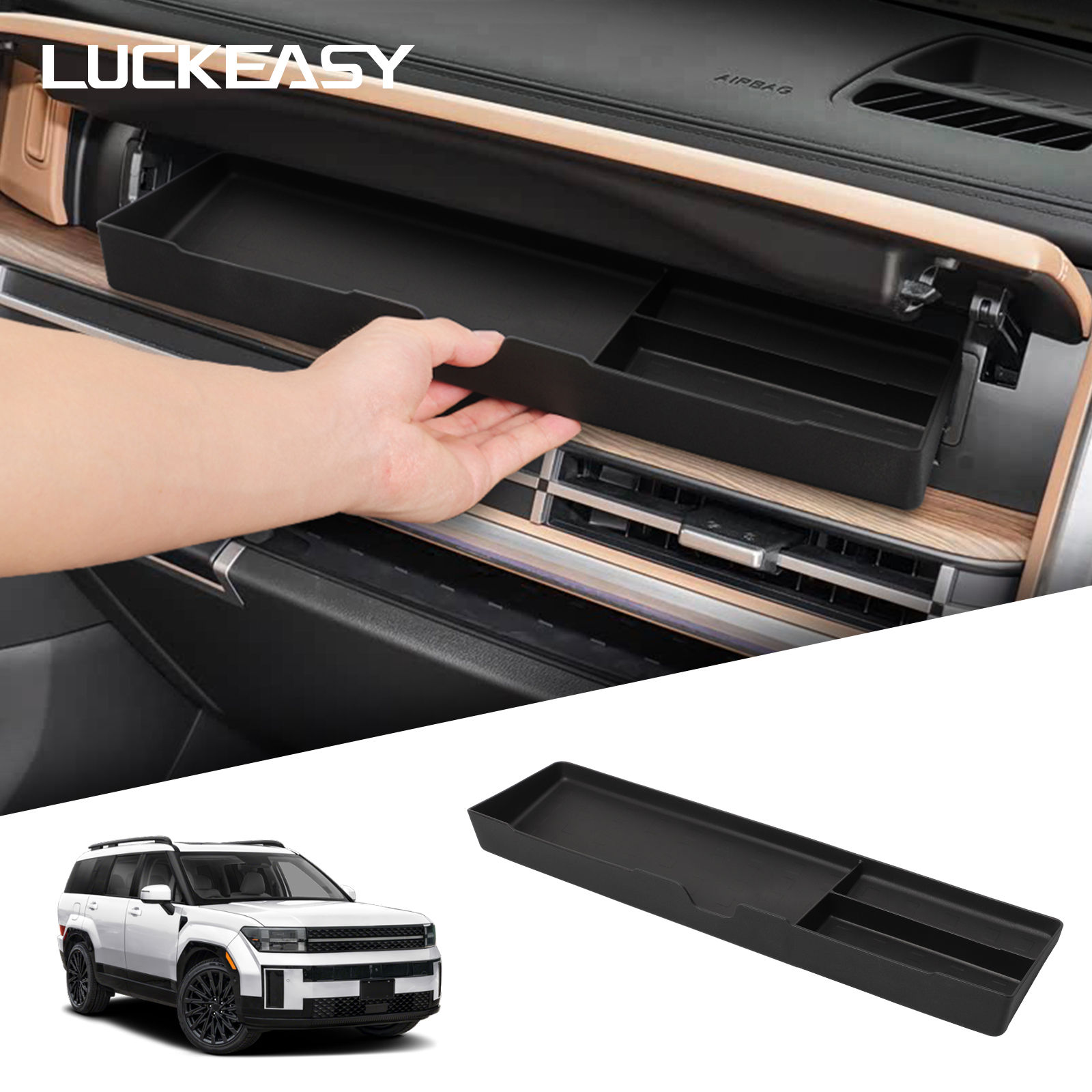 for Hyundai Santa Fe 2024 2025 Car Storage Box Interior Accessories Co-pilot Dra