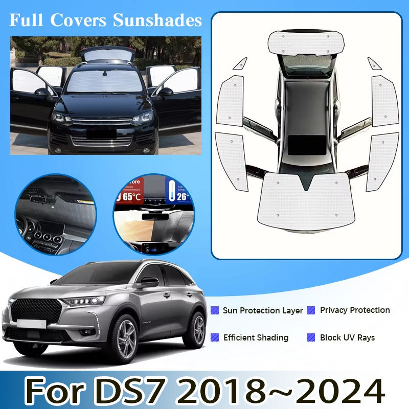 Anti-UV Car Window Covers For DS 7 Crossback Citroen DS7 2018~2024 Car Sun Sunsc