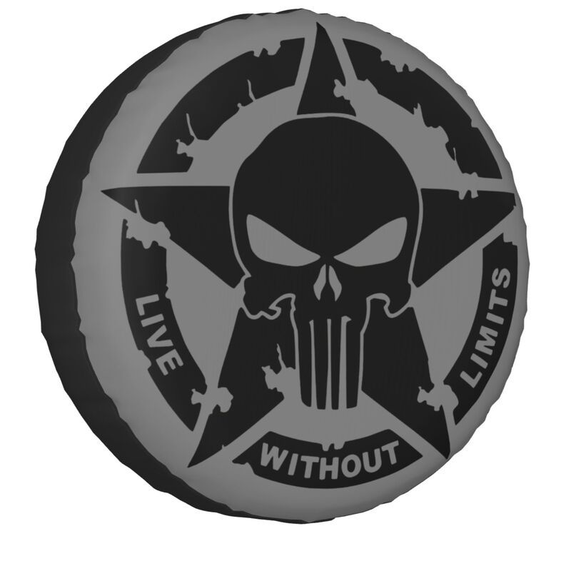 Thumbnail: Military Tactical Skull Star Spare Tire Cover Dust-Proof Wheel Tire Cover Protec