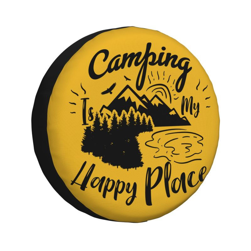 Camping Happy Place Spare Tire Cover for Suzuki Hiking Mountain SUV RV 4WD Car W